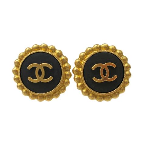 etsy vintage studios chanel gold cc black button|Chanel Button Vintage .